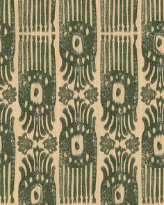 MindTheGap TRIBAL IKAT Myrtle GREEN/TAUPE Wallpaper Ikat Wallpaper, Myrtle Green, Visuell Identitet, Mind The Gap, Linear Pattern, Wallpaper Direct, Ikat Pattern, South East Asia, Modern Wallpaper