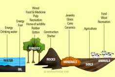 a diagram showing the different types of soil and water in an earth's environment