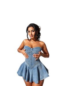 This strapless denim dress features a stylish circle skirt, making it a versatile and trendy to wear. Strapless design for a sleek look Pleated detailing adds a touch of sophistication Mini length for a fun, flirty vibe Made from high-quality denim for durability Available in multiple sizes for a perfect fit Strapless Denim Dress, Skirt Making, Dress Denim, Pleated Mini Dress, Versatile Dresses, Have Faith, Circle Skirt, Sleek Look, Premium Denim