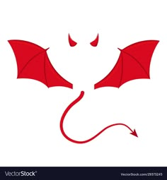 a red dragon with horns and wings on a white background