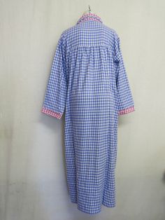 "Country Casual House dress/Nightgown What a Charmer! High quality soft brushed 100% cotton flannel Old Fashioned cozy and warm Made in USA If you want comfort, this is it! ~Roomy too~ Perfect for around the house or for sleeping Long sleeves New and Unworn Excellent condition Carole Small/ Medium but full cut 18\" Shoulder 56\" Bust, 58\"Waist Hip 19\" sleeve from underarm, full cut 50\" long Ah...Relax! https://www.etsy.com/people/belindacarville" Cozy Cotton Sleepwear For Home, Plaid Cotton Sleepwear, Cotton Plaid Sleepwear For Bedtime, Plaid Cotton Sleepwear For Bedtime, Casual Long Sleeve Nightgown For Home, Cotton Plaid Sleepwear For Home, Plaid Cotton Sleepwear For Home, Casual Long Sleeve Cotton Nightgown, Comfortable Plaid Cotton Sleepwear