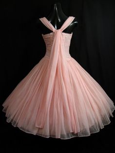 Modest Ball Gown, 50s Bombshell, Baby Pink Satin, 50s Prom, Hot Prom Dress, Draped Bodice, Matching Baby, Etsy Wedding Dress, Pink Chiffon