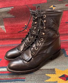 From the magical Red Rock country of Sedona, Arizona, nestled in the delight of the Coconino National Forest, BlackbirdSedona presents to you this great pair of 1980's/ 1990's  black leather Vintage Justin Western roper boots. removable kiltie. They are a Ladies size 6.5 C (a little wider than average ) and are Made in USA.  They may fit a ladies size 7 as well, since they tend to run a little big. Please use your own judgment based on the measurements below. They are in  very good vintage condi Coconino National Forest, Roper Boots, Sedona Az, Sedona Arizona, Western Cowgirls, Western Cowgirl, Cowboy Western, Western Cowboy Boots, Red Rock