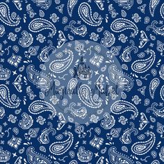 a blue and white paisley pattern