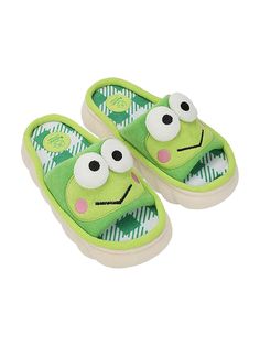 Sanrio Keroppi 3D Face Slippers 3d Keroppi, Frog Character, Nightmare Before Christmas Characters, Sanrio Keroppi, Lanyard Necklace, Iwatobi Swim Club, Green Frog, Swim Club, Summer Favorites