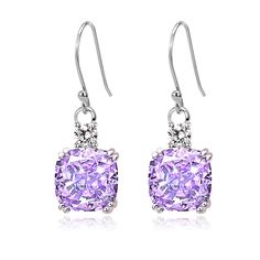 PRICES MAY VARY. Hypoallergenic: You are always looking for a hypoallergenic and beautiful earring. It happens that it is almost tailor-made for you. The S925 sterling silver material better protects your sensitive ears High-quality luster: The purple gemstone is particularly dazzling and shining under the light. Whether it is your birthday, wedding, Valentine's Day, anniversary, it can make you stand out from the crowd Exquisite design: Made of natural zircon cut with a unique process, they have a diamond-like luster and color. The sterling silver material will not feel heavy even if worn for a long time. The overall weight is about 3.2g, which is very suitable for daily wear Gift box packaging: Each pair of earrings is packaged in a gift box, which is a great choice for your own use and Sweet 16 Ideas, Birthday Gift For Mom, Gift Box Packaging, Zirconia Earrings, Earrings Wedding, Crystal Drop, Diamond Crystal, Mom Birthday Gift, Sensitive Ears