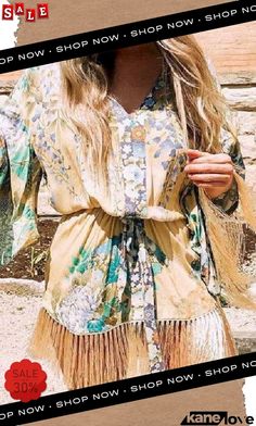 Print Tassels Flares Sleeve Mini Dress 70 Dresses, Mum Aesthetic, Rodeo Ideas, Rediscover Yourself, Must Have Dresses, Fashion Mini Dress, Formal Mini Dress, Short Mini Dresses, Bohemia Dress