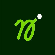 the number ten is green and white with a ball in it's center on a black background