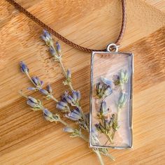 California Grown Lavender Lavender Pendant Necklace For Gifts, Lavender Pendant Jewelry For Gifts, Lavender Pendant Necklace As A Gift, Delicate Lavender Necklace For Gift, Purple Birth Flower Necklace For Gift, Handmade Lavender Pendant Necklace, Nature-inspired Rectangular Jewelry For Gifts, Nature-inspired Rectangular Jewelry Gift, Hypoallergenic Lavender Jewelry For Gifts