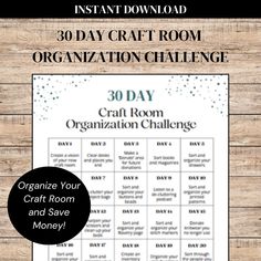 **30-Day Craft Room Organization Challenge for Knitters**   Transform your craft room into an inspiring haven with the **30-Day Craft Room Organization Challenge for Knitters This digital 30-day challenge provides you with 30 simple, yet effective steps to help you reclaim your space, streamline your supplies, and reignite your creativity.   Each day, you'll tackle manageable tasks designed specifically for knitters--sort through your yarn stash, organize needles, and create a system that works for you.   By the end of 30 days, you'll have a clutter-free craft room that inspires joy, productivity, and a renewed love for your knitting projects.   Start your journey today and transform your space in just one month! 🧶 Organize Yarn, Declutter List, Room Declutter, Organization Challenge, Marie Kondo Organizing, Knitting Room, Organizing Challenges, Yarn Organization, Organize Craft Supplies