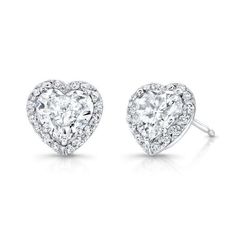 Halo Heart And Round Shape 4.60 Ct Diamonds Stud Earrings White Gold 14K Halo Stud Earrings Pave Earrings, Round Diamond Earrings, Heart Center, Diamond Earrings Studs Round, Buy Jewellery Online, Solitaire Earrings, Halo Earrings Studs, Heart Diamond, Sparkling Diamond