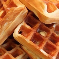 some waffles that are stacked together on top of each other