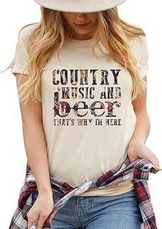 Country Shirts For Women, Vacation T Shirts, Granola Style, Country Concert Shirts, National Beer Day, Matching Couple Gifts, Western Designs, Beer Funny, Designs For Shirts