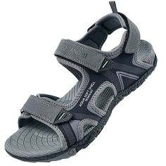 PRICES MAY VARY. 【Soft insole】EVA midsole of the men's sandals is light and soft, which offer you all-day comfort. You would feel supported and comfortable. 【3 Adjustable Strap】Open toes sandals is easy to wear. They have 3 adjustable velcro straps with hook-and-loop closure. The heel strap can be adjusted quickly and completely for your perfect fit. 【TPR rubber sole】 Durable rubber outsoles are designed with improved rubber material for slip resistance and can be used as work shoes. 【Breathable Non-slip Open Toe Sandals For Outdoor, Non-slip Sport Sandals For Summer Outdoor Activities, Durable Closed Toe Sandals For Beach, Breathable Open Toe Sandals For Outdoor Activities, Non-slip Lightweight Sandals For Outdoor Activities, Lightweight Non-slip Sandals For Outdoor Activities, Lightweight Non-slip Sandals For Outdoor, Gray Sport Sandals For Beach And Summer, Gray Non-slip Sandals For Sports