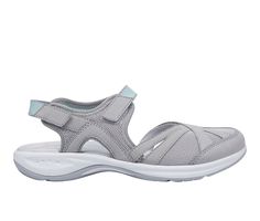 Esplash is Easy Spirit's water-resistant flat hiking sandals. These sandals have a contoured EVA breathable insole and sculpted EVA midsole resting on a flexible rubber sole that will keep you comfortable and supported with every step. The Esplash also has arch support and an easily adjustable closure for the fit and feel you prefer. Durable and breathable leather and mesh upper,Easy hook-and-loop closure for a custom and secure fit,Approx. 1 1/4 inch heel,Classic round toe,Contoured EVA footbed Summer Walking Shoes With Cushioned Footbed For Outdoor Activities, Comfortable Summer Walking Shoes For Outdoor Activities, Summer Walking Shoes With Cushioned Footbed, Summer Outdoor Walking Shoes With Closed Toe, Spring Outdoor Walking Shoes With Arch Support, Summer Synthetic Walking Shoes With Ortholite Insole, Summer Walking Shoes With Ortholite Insole, Summer Walking Shoes With Removable Insole, Sporty Summer Walking Shoes For Outdoor Activities