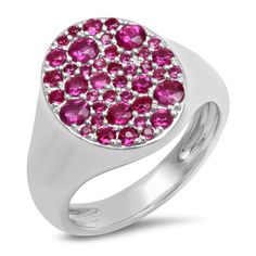 One of our Eriness bestsellers, the 14K Gold Ruby Signet Pinky Ring is the ring that we cannot stop swooning over. It’s classic, modern and features gorgeous round rubies of various sizes. The ovular face of our Ruby Signet Pinky Ring measures 12mm by 10mm.Wear our Ruby Signet Pinky Ring with our Ruby Domed Ring. 0.70 carats SBR31-YG-RBY All sales are final. Modern Formal Ruby Ring, Classic Ruby Ring With 17 Jewels, Modern 14k Gold Ruby Ring, Modern Ruby Ring For Anniversary, Modern Round Ruby Ring For Anniversary, Formal Ruby Signet Ring, Timeless Round Ruby Ring, Classic Ruby Ring With Polished Round Stone, Classic Round Ruby Cluster Ring