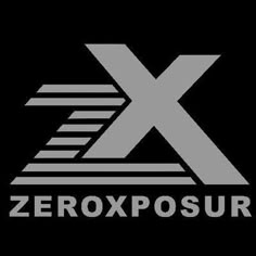 the logo for zeroxposure is shown on a black background with white letters