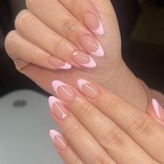 Pink Tip Nails, Unghie Sfumate, Unghie Nail Art, Cute Nail Ideas, Summery Nails