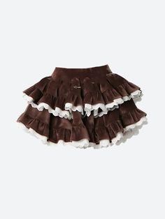 Adorn yourself in enchantment with this fairy grunge, kawaii-inspired mini skirt, perfect for adding a touch of cute whimsy to your wardrobe. The luxurious velvet material is complemented by delicate lace trimming and a layered ruffle design, featuring contrast color details. An elasticated waistband ensures a comfortable fit, making it perfect for cosplay, fall and winter parties, or festival outings. Lace trimming Elasticated waistband Layered design Contrast color details Polyester Fairy Kei Mini Skirt With Ruffles, Cute Tiered Mini Skirt With Lining, Cute Lined Tiered Mini Skirt, Cute Tiered Lined Mini Skirt, Fairy Grunge Mini Skirt For Party, Cute Mini Skirt For Party, Fairy Kei Tiered Ruffled Skirt, Cute Party Mini Skirt, Cute Ruffled Skort For Party