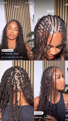 Bohemian braids. Flip over cornrows. Triangle parting New Trendy Braids For Black Women, Geometric Knotless Braids, Braided Cornrow Hairstyles Half Up Half Down, Knotless Braids Inspiration, Feed Ins With Knotless Braids In The Back, Vacay Braids For Black Women, Cornrow Knotless Braids Hairstyles, Unique Braiding Styles For Black Women, Funali Braids With Beads