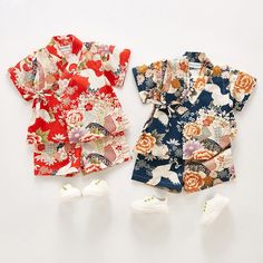 Baby will look fashionable in this soft and comfortable kids kimono set. Featuring short sleeves and a wrap-around style at the front with a beautiful color design. It comes with matching shorts. This kids kimono set makes a great everyday outfit. Material: Cotton Matching Short Sleeve Sets For Spring, Summer Cotton Sets With Kimono Sleeves, Cotton Sets With Kimono Sleeves For Summer, Multicolor Short Sleeve Kimono, White Sets With Kimono Sleeves For Spring, White Spring Sets With Kimono Sleeves, Summer Matching Set With Short Sleeves, Short Sleeve Matching Beach Set, Cute Floral Print Short Sleeve Set