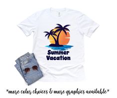 These cute shirts are perfect for beach trip, family vacation, summer trip, or a just because shirt! Choose from many graphics and an assortment of colors. See pictures 2-6 for design options. This short sleeve solid T-Shirt features solid colors and choice of graphic. The comfortable, lightweight fabric is easy to wear and washes well for long-lasting wearability. Available in many white, oatmeal, and ash gray. Sizes are available in baby bodysuits all the way up through adult 3XL. We have some Vacation Matching Shirts, Family Summer Vacation, Ash Gray, Summer Trip, All The Way Up, Summer Family, Matching Shirts, Beach Summer, Summer Travel