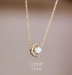 14K Opal Diamond Moon Necklace Moon of My Life | Etsy White Half Moon Celestial Jewelry, White Pendant Jewelry With Sun And Moon Design, White Sun And Moon Design Pendant Jewelry, White Sun And Moon Pendant Jewelry, Celestial White Opal Jewelry, White Moon Shaped Celestial Jewelry, White Moon-shaped Celestial Jewelry, White Celestial Moon Jewelry, White Moon Phase Necklace