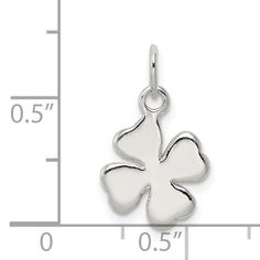 Solid Sterling Silver Polished Finish 4 Leaf Clover Charm Pendant Average Weight 0.87GM, Width of Item 12MM Classic Silver Jewelry With Flower Charm, Classic Sterling Silver Charm Necklace, Tarnish Resistant, Classic Sterling Silver Charm Necklaces Tarnish Resistant, Sterling Silver Flower Charm Round Pendant, Sterling Silver Flower Charm Gift, Minimalist Sterling Silver Charms Jewelry, Sterling Silver Round Jewelry With Flower Charm, Sterling Silver Flower Charm, Sterling Silver Bracelet With Flower Charm