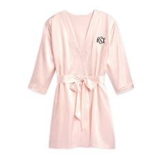 Women's Personalized Satin Robe with Pockets - Blush Pink Pink Satin Robe, Pink Silk Robe, Personalized Robes, Bride Dressing Gown, Satin Bridesmaids Robes, Rehearsal Dinner Outfits, Plus Size Robes, Personalized Robe, Pink Kimono