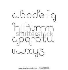 handwritten english alphabet font with black ink on white background