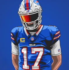 a drawing of a football player wearing a helmet