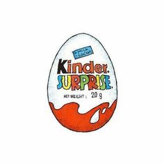 a kinder surprise egg with the words kinder surprise on it's side