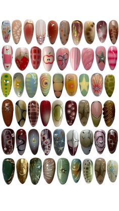 Cute Summer Nails Aesthetic, Fun Long Nail Designs, Starter Nails Design, 60s Style Nails, Nail Inspo For Moms, Complicated Nail Art Designs, 2025 Nail Art Trends, Super Cool Nails, Henna Design Nails