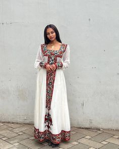 Modern Habesha Kemis handwoven Ethiopian Habesha Dress Zuria Traditional Ethiopian Dress ሀበሻ ቀሚስ ሀበሻ ልብስ Navratri Dresses With Traditional Patterns, Eid Anarkali Tunic Dress, Resham Embroidered Dresses For Eid, Bohemian Wedding Kaftan With Cutdana, Traditional Long Sleeve Dresses For Ceremonies, Eid Anarkali Dress With Embroidered Border, White Dress For Navratri, Anarkali Dress With Embroidered Border For Eid, Traditional Dresses For Navratri