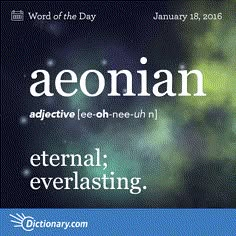 an advert for aeonian with the words,'external everlasing '