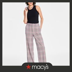 in stock Work Wardrobe Essentials, Tweed Trousers, Pink Plaid, Work Wardrobe, Womens Plaid, Wide Leg Trousers, Trousers Women, Wardrobe Essentials, Gingham