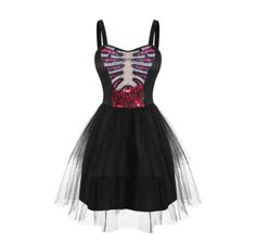 Gothic Black Dress Plus Size Skull Pattern Color block · Shop Zola · Online Store Powered by Storenvy Gothic Black Dress, Flower Skeleton, Black Dress Plus Size, Flower Tulle, Skeleton Flower, Black Skeleton, Cheap Dresses Casual, Halloween Clothes, Tulle Tutu Skirt