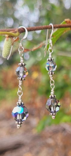 Swarovski Crystal beaded earrings, Sterling silver Viva Glam, Swarovski Crystal Beads, Swarovski Crystal Earrings, Earrings Sterling Silver, Crystal Earrings, Swarovski Crystal, Beaded Earrings, Swarovski Crystals, Etsy Earrings