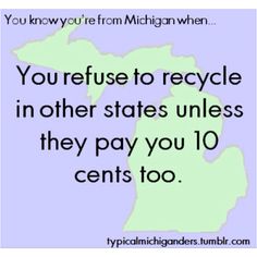 a map with the words you refuse to recycle in other states unless they pay you