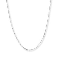 This chic Singapore chain necklace for her is styled in 14K white gold. The 24-inch necklace secures with a lobster clasp. Gold Layered Bracelets, Pearl Diamond Jewelry, Cross Jewelry Necklace, 20 Inch Necklace, Jewelry Advice, 16 Inch Necklace, Jewelry Education, White Gold Chains, Necklace Antique