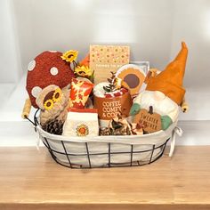 a basket filled with lots of different items