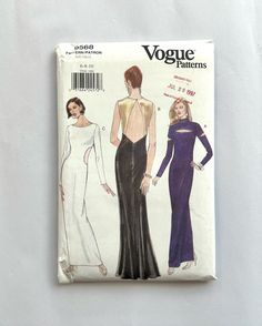 an image of a woman's dress sewing pattern on the front and back of it