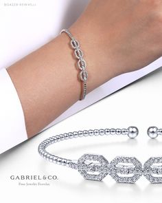 14K White Gold Fashion Bangle BG4229-65W45JJ #BujukanBabe#GabrielAndCo #GabrielNY#Jewelry#FineJewelry #Jewelry #Design#HandcraftedJewelry #Elegance#Diamonds #Bujukan #Gold #RoseGold#WhiteGold#GabrielNY #GabrielandCo #FineJewelry#FashionJewelry #DiamondJewelry#UniqueJewelry #Diamonds#DiamondNecklace #ChokerNecklace#Earrings #Bangle #BangleBracelet#BadgleyMischka Luxury White Gold Cuff Bracelet For Anniversary, Luxury Wedding Cuff Bracelet With Diamond Accents, Luxury Modern Cuff Bracelet With Diamond Accents, Luxury Diamond Accents Cuff Bracelet For Wedding, Luxury Single Cut Diamond Cuff Bracelet For Anniversary, Luxury Engagement Cuff Bracelet With Single Cut Diamonds, Luxury Diamond Cuff Bracelet For Anniversary, Luxury Single Cut Diamond Cuff Bracelet For Engagement, Luxury Sterling Silver Bracelet With Pave Setting For Anniversary