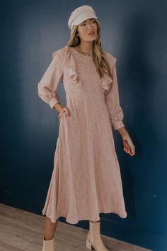 Dusty Pink Midi Dress - Nursing Friendly Dresses | ROOLEE Nursing Friendly Dresses, Nursing Friendly Dress, Cute Modest Outfits, Nursing Friendly, Clothes Closet, New Dresses, Mom Dress, Pink Midi Dress, Wardrobe Ideas