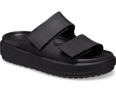 Crocs Brooklyn Luxe Sandal Trendy Synthetic Slides With Arch Support, Comfortable Waterproof Slides For Vacation, Black Lightweight Open Toe Slides, Modern Synthetic Slides With Textured Footbed, Open Toe Slides For Outdoor, Solid Color Open Toe Slides For Outdoor, Modern Synthetic Slide Sport Sandals, Comfortable Synthetic Slides With Removable Insole, Comfortable Waterproof Slide Sandals