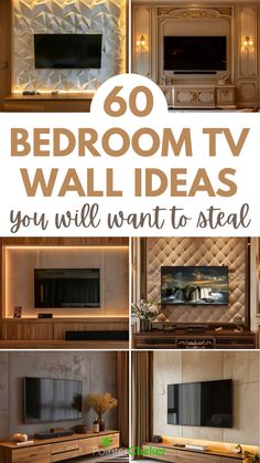 bedroom tv wall ideas Modern Tv Wall Units For Bedroom, Tv Built In Wall Unit Bedroom, Bedroom Tv Wall Mount, Tv Wall Console Ideas, Black Bedroom Tv Wall, European Style Tv Unit Design, Bedroom Built In Tv Wall, Master Bedrooms With Tv On Wall, Bedroom Wall Tv Ideas