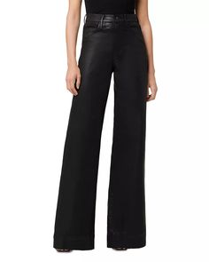 Straight Leg Jeans With Belt Loops For Night Out, High Rise Leather Jeans For Fall, Modern Leather Jeans For Fall, Leather Wide Leg Jeans For Work, Wide Leg Leather Jeans For Work, Spring Leather Jeans For Workwear, Black Leather Straight Leg Jeans, Leather Straight Leg Jeans For Workwear, Leather Jeans With Five Pockets For Work