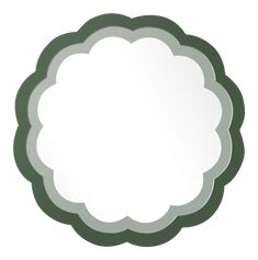 a white circle with green trim around the edges and an empty space in the middle