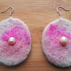 Think Pink! These Oversized Dangles Were Dyed With Homemade, Organic Plant Dyes (From My Yard!), Naturally Pale Pink Freshwater Pearls, And .925 Sterling Shepherd Hooks. Needle-Felting By Hand Is A Traditional, Time-Intensive Process, Done With Love! Fibers: White Jacob Wool, Merino Wool Dyes: Pokeberry (Magenta), Beet Juice (Pink) Stone: Unbleached Freshwater Pearls Hooks: Sterling Silver Artist: Pennyroyal (Me!) All Of My Jewelry Is Handmade From Natural Stone And Real Jewelry Metals, Safe For Done With Love, Oversized Earrings, Marble Earrings, Beet Juice, Organic Plant, Earrings Handmade Dangle, Costume Jewelry Earrings, Bee Earrings, Real Jewelry