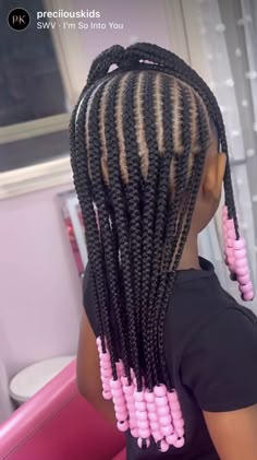 Cuties Hairstyles, Children Hair Styles Braids With Beads, Toddler Box Braids For Kids With Beads, Kiddie Braids, Daughter Hairstyles With Beads, Beaded Hairstyles For Kids, Kiddie Styles With Beads, Infant Hair, Baby Girl Hairstyles Curly